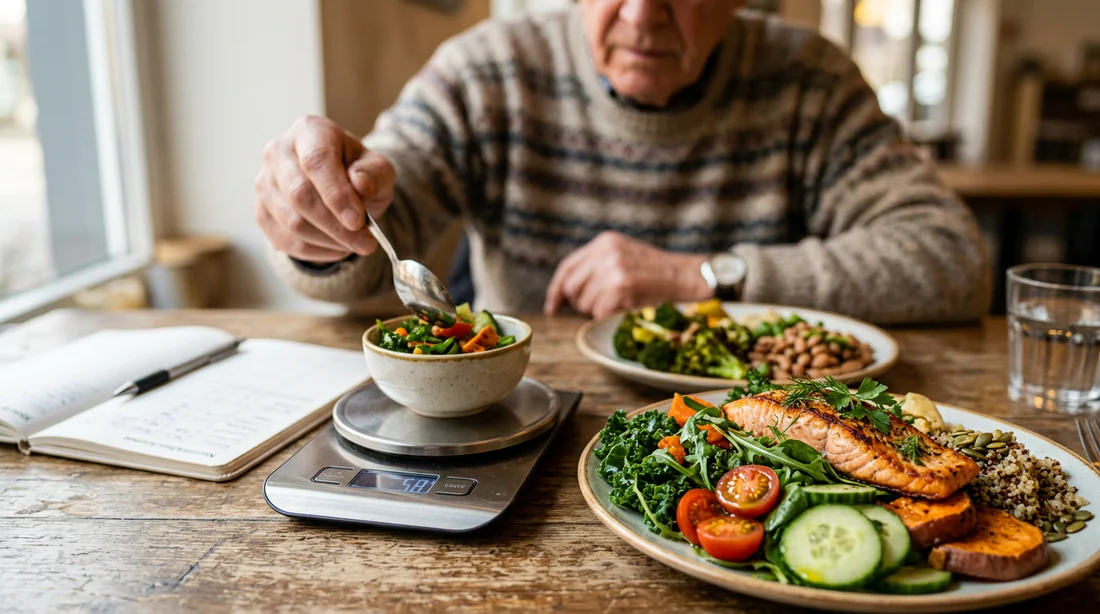 Un gros plan sur une alimentation équilibrée, illustrant la gestion du métabolisme et de l'hygiène de vie au quotidien.