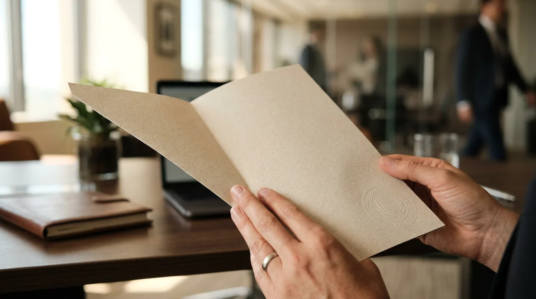 Main tenant un document administratif officiel